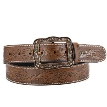 Imagem de Cinto Country Boiadeira Feminino De Flor Entalhado Sertanejo - Pampas 