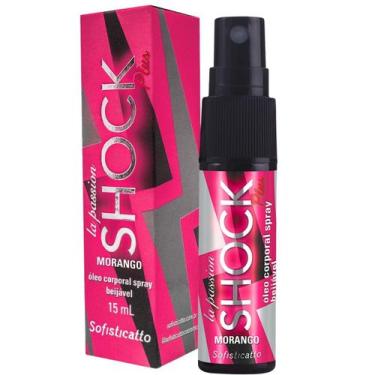 Imagem de Óleo De Massagem Corporal Spray Shock Plus Beijavel Morango - Sofistic