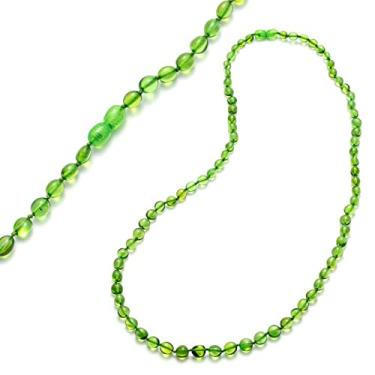 Imagem de Amber by Mazukna - Colar longo âmbar para adultos – Cordão de 71 cm genuíno com contas âmbar, contas barrocas polidas, âmbar certificado, Gema, Âmbar