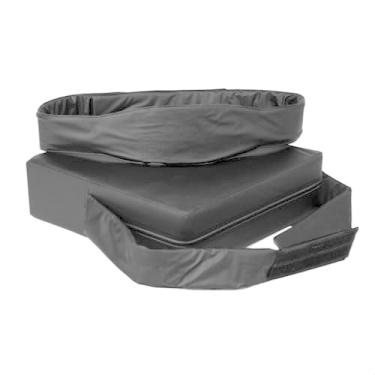 Imagem de Almofada Infantil Assento Elevação De Cadeira Para Alimentação Atividades Impermeável Quadrada Com Cinto De Segurança Vária Cores (Almofada Preta)