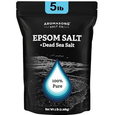 Imagem de Aromasong Sal Epsom com sal do Mar Morto para imersão - a granel 2,3 kg - Sal de banho 100% puro, imersão para os pés e músculos