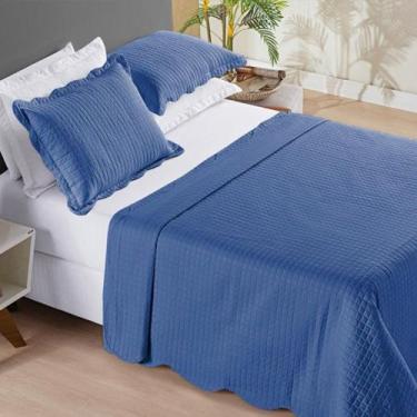 Imagem de Cobre Leito Domo  Solteiro Dupla Face Barato - Marinho - Casa Show Enx