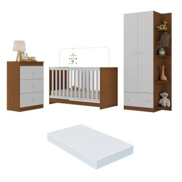 Imagem de Quarto Infantil Completo com Colchão Incluso Doce de Leite Multimóveis