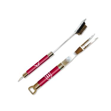 Imagem de NCAA Indiana Hoosiers Conjunto de limpador de garfo e grelha para churrasco