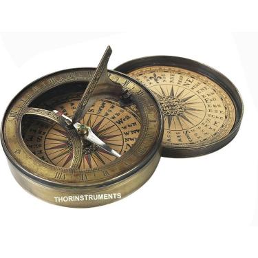 Imagem de Bússola de bronze para mostrador solar do século 18 da Thortools