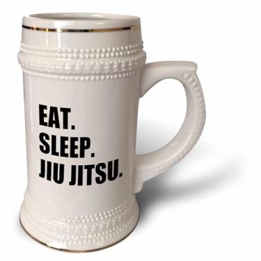 Imagem de 3dRose Eat Sleep Jiu Jitsu – arte marcial japonesa – Jujutsu Jujutsu jujitsu – Caneca Stein, 510 g, 623 g, branca