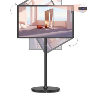 Imagem de Smart TV portátil de 32 polegadas com tela 1080p, rotação giratória completa, webcam 4K, sistema operacional Android 13, 8 GB de RAM + 128 GB de armazenamento, bateria 8-10H, TV com controle remoto