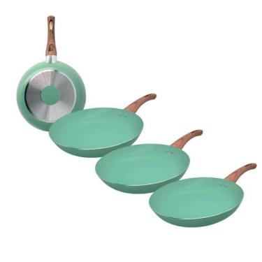 Imagem de Kit 3 Frigideira De Cerâmica Antiaderente Sahara Não Gruda 20cm - CASA