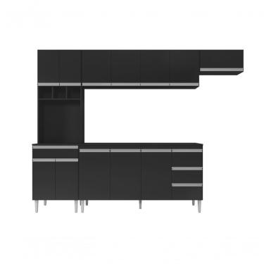 Imagem de Cozinha Completa Modulada Andreia 5 Peças 280cm Preto