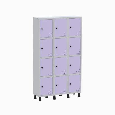 Imagem de Roupeiro Aço Light 3v 12 Portas Gr303/12 Cinza/lilás