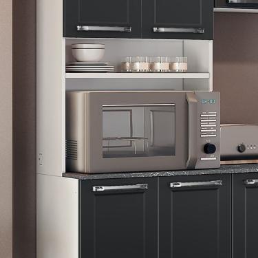 Imagem de Paneleiro Duplo 4 Portas Espaço Para Forno Em Aço Branco-grafite