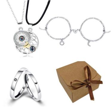 Imagem de Colar Sol Lua Imã 100 Idiomas Pulseiras Metades E Alianças - Things Ne