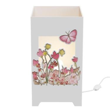 Imagem de Abajur Luminária MDF Quarto Bebê Kit Higiene Cogumelo - Neném na Nuvem