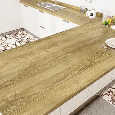 Imagem de WESTICK Papel de Contato de Grão de Madeira para Bancadas - Papel de Parede Impermeável Marrom - Descascável e Colável - Papel de Parede de Madeira Falsa Autoadesivo