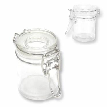 Imagem de 4 Potes Hermético De Vidro Porta Condimento Com Tampa 130ml - Fx