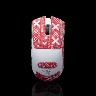 Imagem de Hokeyio Fita aderente para Razer Viper V3 Pro - antiderrapante, controle aprimorado, resistência ao suor, melhora a aderência FPS Gaming e a proteção do mouse [pré-corte] Printsteam Vermelho