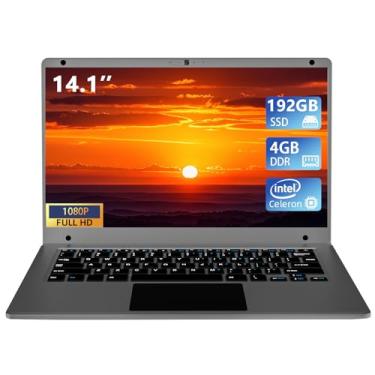 Imagem de Morostron Notebook De 14,1", Celeron Quad-Core Até 2,2 Ghz, 4 Gb Ram E Ssd 192 Gb, Computadores W11 Com Ips Fhd, Fino Leve, Laptops Para Trabalho Estudantes, Cinza, Wps