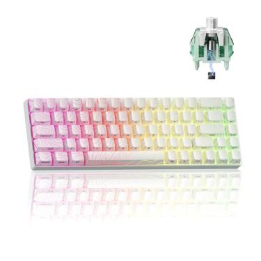 Imagem de HITIME Teclado X Xvx He68 Pro De Gatilho Rápido 60%, Efeito Hall Com Interruptor Magnético Gateron Jade, Mecânico Topográfico Personalizado Estrutura Alumínio Cnc Para Pc/Laptop/Xbox/Ps4/Ps5, Branco