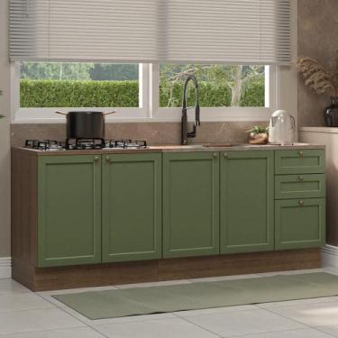 Imagem de Kit com 2 Balcões de Cozinha 3 Gavetas 4 Portas (Sem Tampo e Pia) Vik 