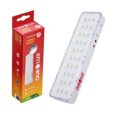 Imagem de Luminária De Emergência Recarregável Lâmpada 30 Leds Bivolt - OuroLux