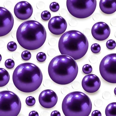 Imagem de Vaso roxo grande de 30 mm, 20 mm, 14 mm, 150 peças, pérolas, pérolas roxas para centros de mesa e 800 peças, contas de gel de água para vasos, enchimento de vasos flutuantes, decoração de casamento,