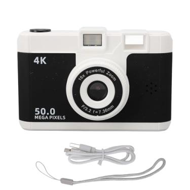 Imagem de 50mp 1080p Câmera digital traseira traseira de dupla câmera pequena com câmera pequena com bateria de 800 mAh de 8x de zoom digital de 2,4 polegadas para fotografia de viagem Uso (Preto)