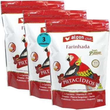 Imagem de Alcon club farinhada psitacídeos 250g super premium kit com 3