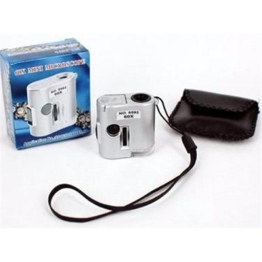 Imagem de Mini microscopio lupa 60x bolso led ultravioleta conta fios relojoeiro