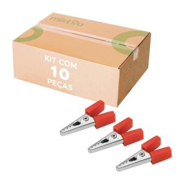 Imagem de Kit 10 Garra Jacaré Jacarezinho Semi Isolada Vermelho 3 cm - GREEN