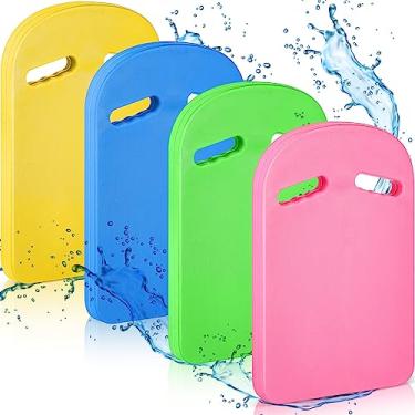 Imagem de Syhood 4 peças de prancha de natação a granel para adultos e crianças, kickboard eva, kickboard, equipamento de natação, auxílio para treinamento de natação para adultos, crianças, exercícios, piscina
