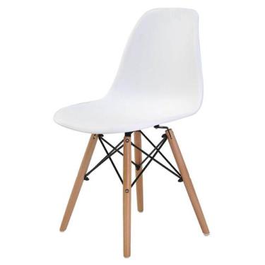 Imagem de Cadeira Eames Eiffel Polipropileno Branca Base Madeira - 44158 - Sun H