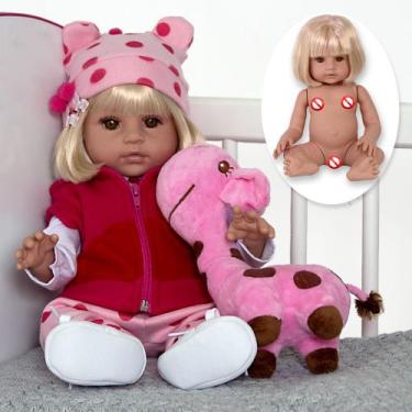 Imagem de Baby Reborn Girafa Silicone + 20 Acessorios de Luxo - Cegonha Reborn D