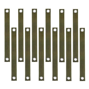 Imagem de SQXBK 12 peças verde à prova de vento horticultura agrupamento suporte mudas tiras de fixação 400 mm fita de proteção de plantas para montagem de barraca balanços fixos redes suspensas