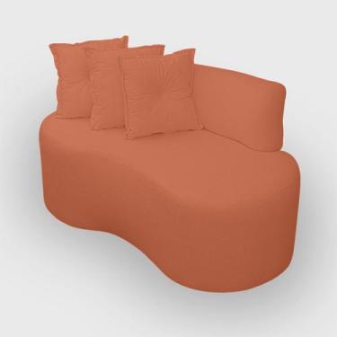 Imagem de Sofá Orgânico 2 Lugares Curvo Feijão Design Elegante Bouclé - Aliança 