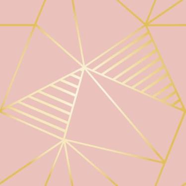 Imagem de Papel De Parede Geométrico Triângulos Rosa Adesivo 10m
