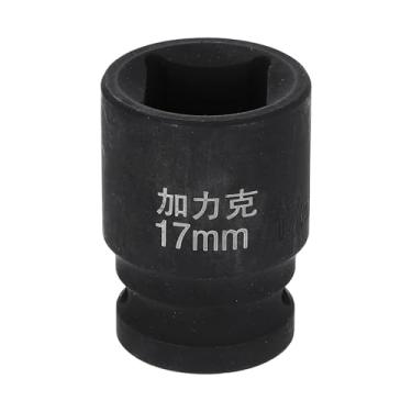 Imagem de HARFINGTON Soquete quadrado de 4 pontos 1/5.1 cm Drive 17 mm soquete de impacto quadrado métrico CR-V luva de roda padrão ferramenta pneumática para reparo de automóveis, manutenção mecânica, uso