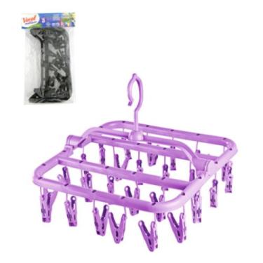 Imagem de Varal Retrátil Reforçado Calcinha Cueca Meias Multiuso 26 Prendedores 