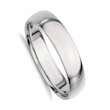 Imagem de QUEENWISH Anel masculino feminino de carboneto de tungstênio – banhado a ouro, aliança de casamento de ajuste confortável facetada, 4 mm de largura, tamanho 4-10, Carboneto de tungstênio, Sem pedra