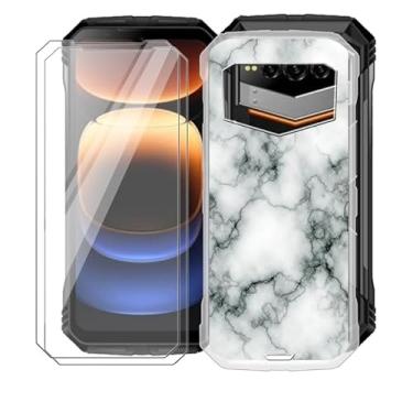 Imagem de AQGGIIXY Capa de telefone para Doogee V Max Plus (6,5 polegadas), com 2 protetores de tela de vidro temperado, ultrafina, transparente, macia, amortecedora, antiarranhões, à prova de choque para