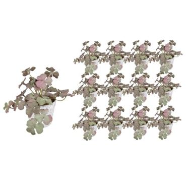 Imagem de 12 vasos, planta artificial em vaso pequeno, plantas falsas realistas para decoração interna de escritório e sala de estar, planta artificial decorativa de 14 cm em vaso de plástico - roxo