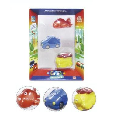 Imagem de Coleção 3 Veículos Cuties Macios e Fofinhos Brinquedos de Vinil para B