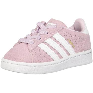 Imagem de adidas Originals Tênis infantil Campus El, Aero Pink S, Ftwr White, Ftwr White, 26 BR