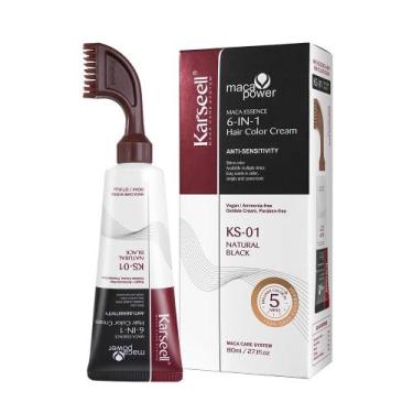 Imagem de Tintura de cabelo Karseell Easy Comb-In Color para homens 80 ml preta