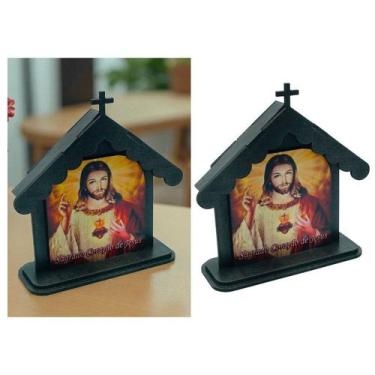 Imagem de Capela Sagrado Coração de Jesus Igreja Madeira 14 cm - FORNECEDOR 15