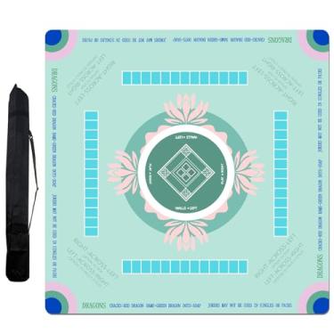 Imagem de FOUXTEL Extra Large Mahjong Table Mat - 31.5"x31.5" Non-Slip Noise Reduction Rubber Gaming Mat for Poker, Board Games, Dominoes & Tile Games, Waterproof & Foldable Green Game Surface Mat