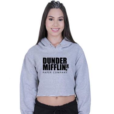 Imagem de Cropped Moletom Feminino Dunder Mifflin Paper Company - Lafre, Cinza, 