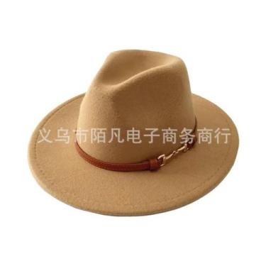 Imagem de Chapéu Feminino De Feltro De Lã Para Outono/Inverno Com Fivela Estilo 
