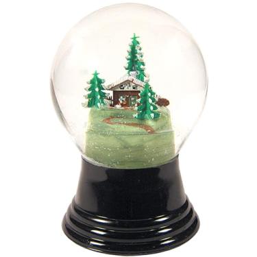 Imagem de Alexander Taron Importer PR1409 Perzy Globo de neve, chalé médio com árvore - 12,7 cm A x 7,6 cm D, 12,7 cm x 7,6 cm x 7,6 cm, branco