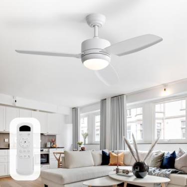 Imagem de Sofucor Ventiladores De Teto De 46 Polegadas Com Luzes E Controle Remoto, Ventilador De Teto Moderno Com Fluxo De Ar Forte E Leve De 5000 Cfm, Ventilador De Teto De Quarto Com Controle De Intensidad