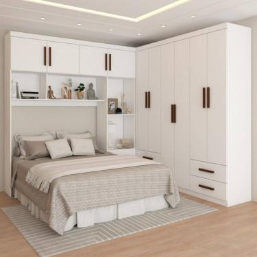 Imagem de Guarda-Roupa Casal Modulado Paradise 10 Portas 6 Gavetas Branco - Pm